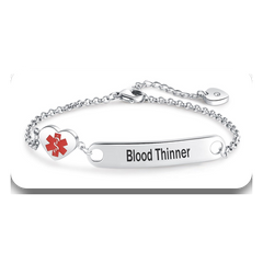 Cynora Blood Thinner bracelet on a white rounded card